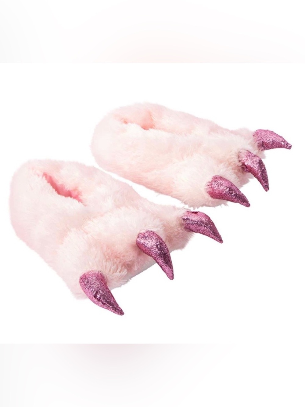 Juniors Furry Claw Slippers - Pink (M 7/8)